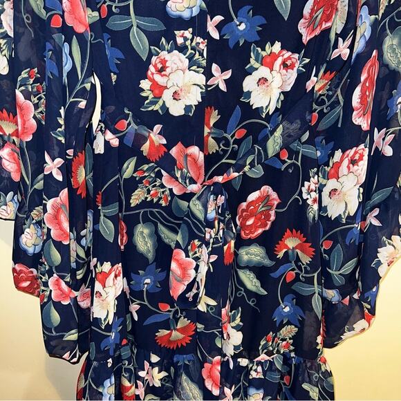 BETSEY JOHNSON Blue Colorful Floral Dress Easter 2 cottage core flouncey - Picture 5 of 7